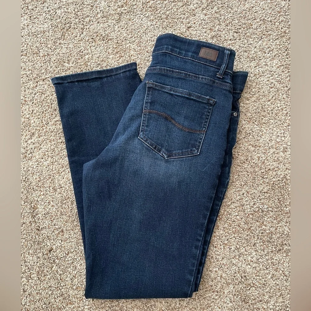 Lee Modern Series Total Freedom Straight Leg Blue Jeans Size 12 - Picture 6 of 11